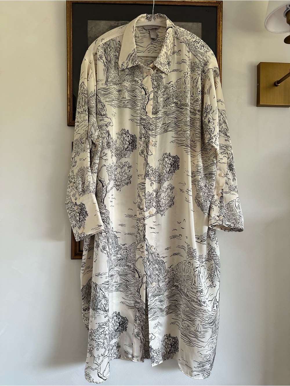 H&M Scenic Print Long Shirt/Dress - Stunning! XL - Picture 4 of 13